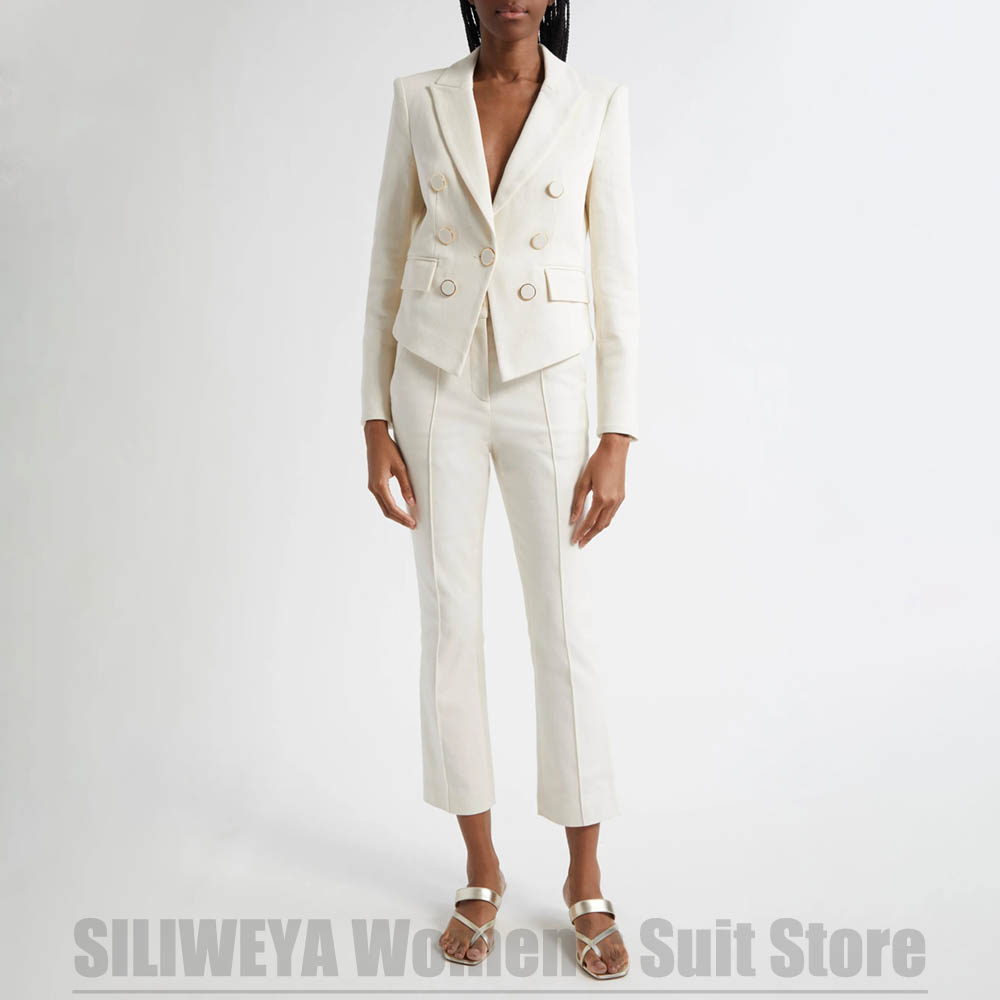 Women Formal Wear For Meeting - Women's Suit 2 Piece Fashion Double