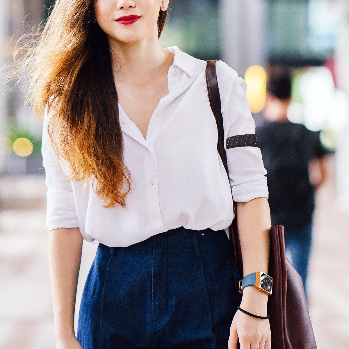 Women Formal Wear White Shirt - 1Pair 2.5cm Shirt Lock Belt Chinlon