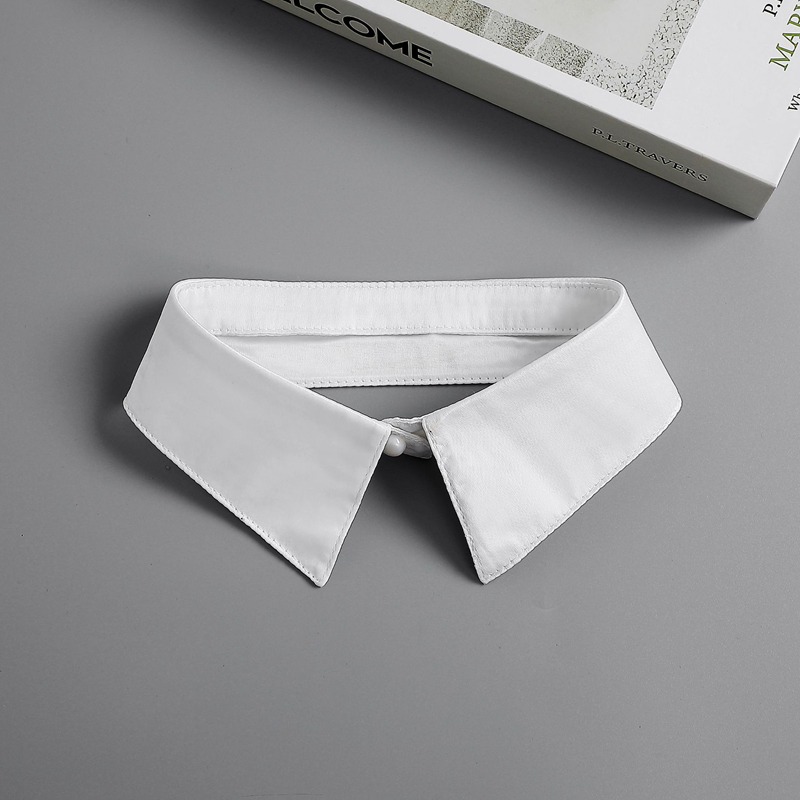 Women Formal Wear White Shirt - Women's Stylish Detachable Stand Fake Collar