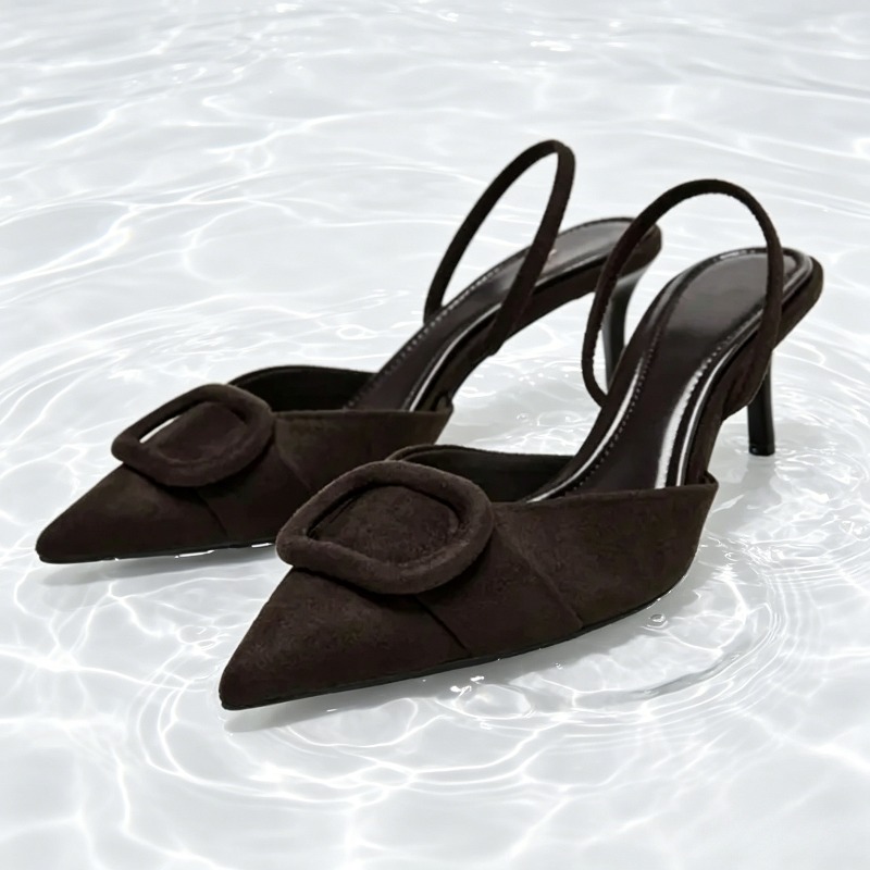 Women Formal Wear For Office - Coffee Faux Suede High-heel Sandal Women