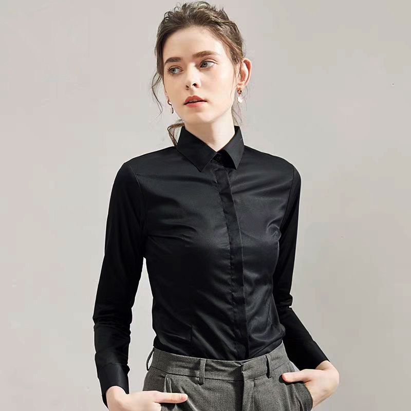 Summer Black Shirt Short-sleev - Women Formal Wear White Shirt ulasan dan harga