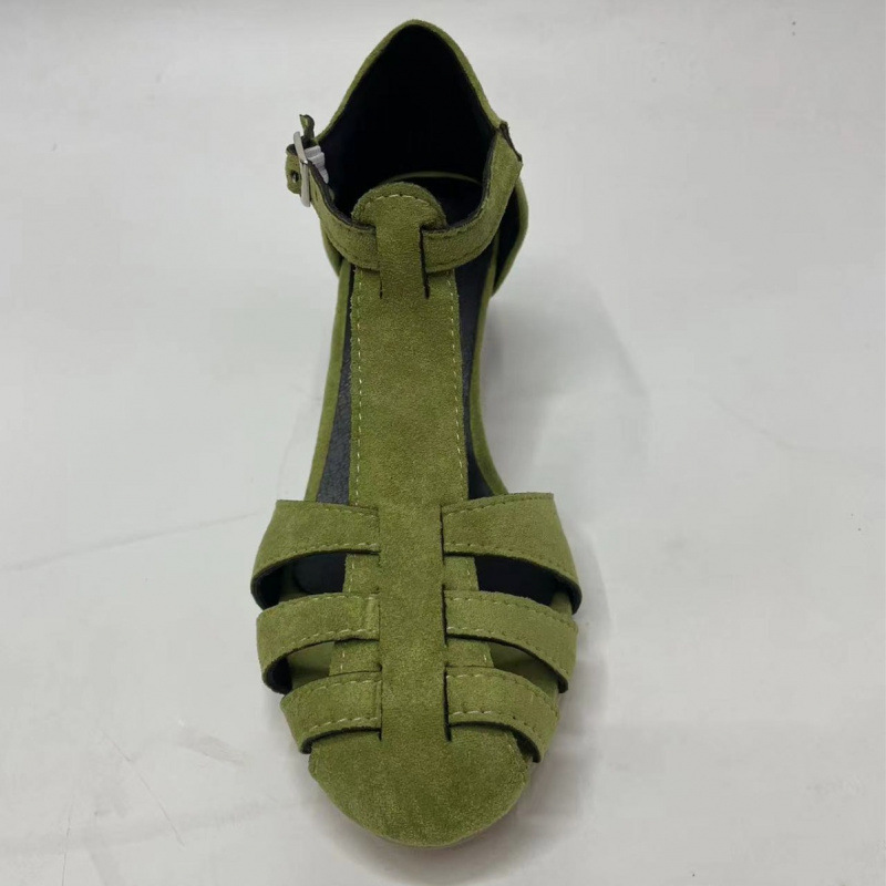 Women's Green Suede Kitten Hee - Women Formal Wear For Office ulasan dan harga