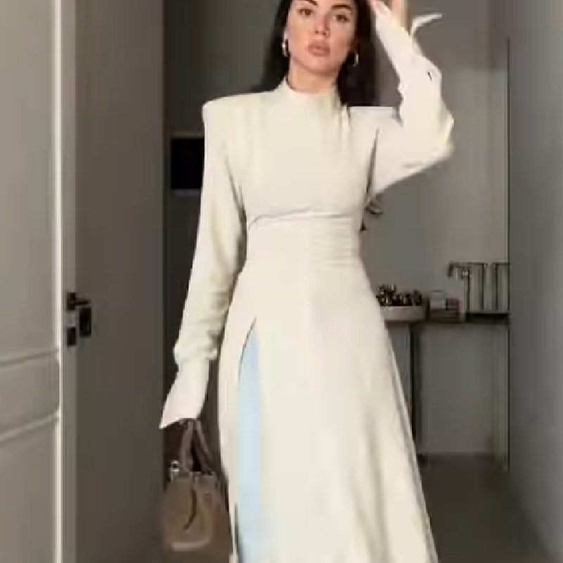Women's Casual High Neck Long  - Women Formal Wear For Meeting ulasan dan harga