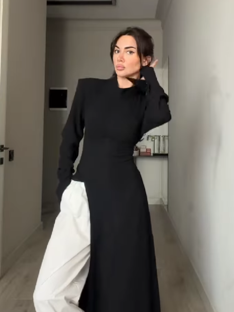 Women's Casual High Neck Long  - Women Formal Wear For Meeting ulasan dan harga