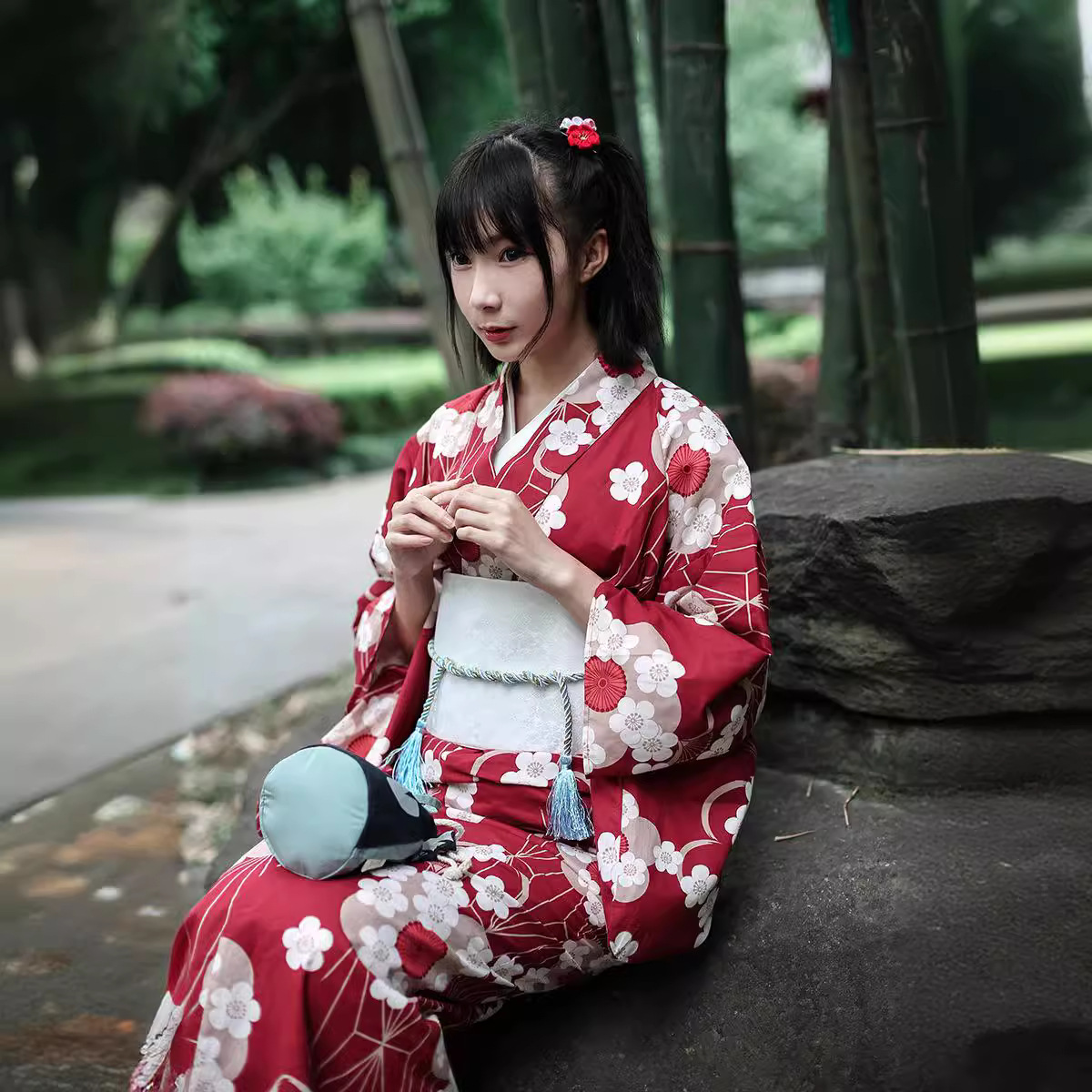 Red Japanese Yukata Kimono Fem - Women'S Formal Traditional Wear ulasan dan harga