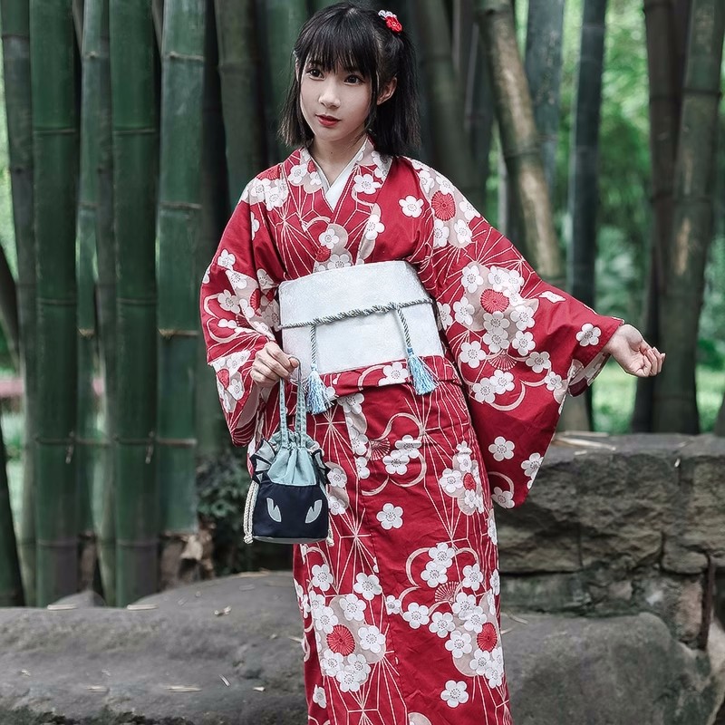 Red Japanese Yukata Kimono Fem - Women'S Formal Traditional Wear ulasan dan harga