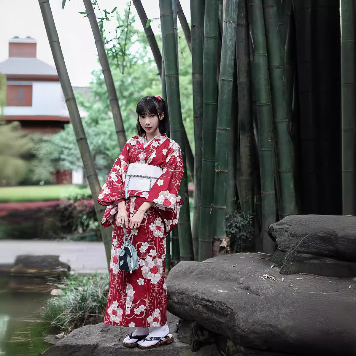 Red Japanese Yukata Kimono Fem - Women'S Formal Traditional Wear ulasan dan harga