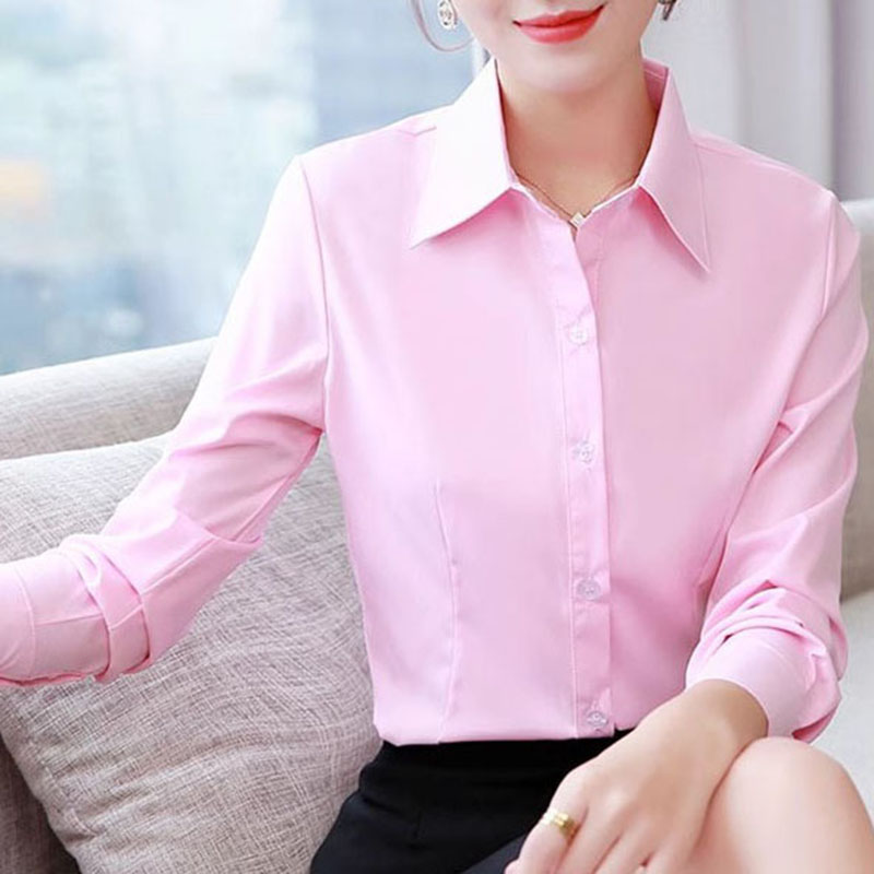 White Slim Fit Formal Office L - Women Formal Wear White Shirt ulasan dan harga