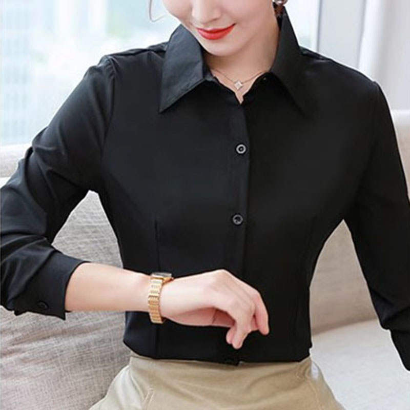 White Slim Fit Formal Office L - Women Formal Wear White Shirt ulasan dan harga