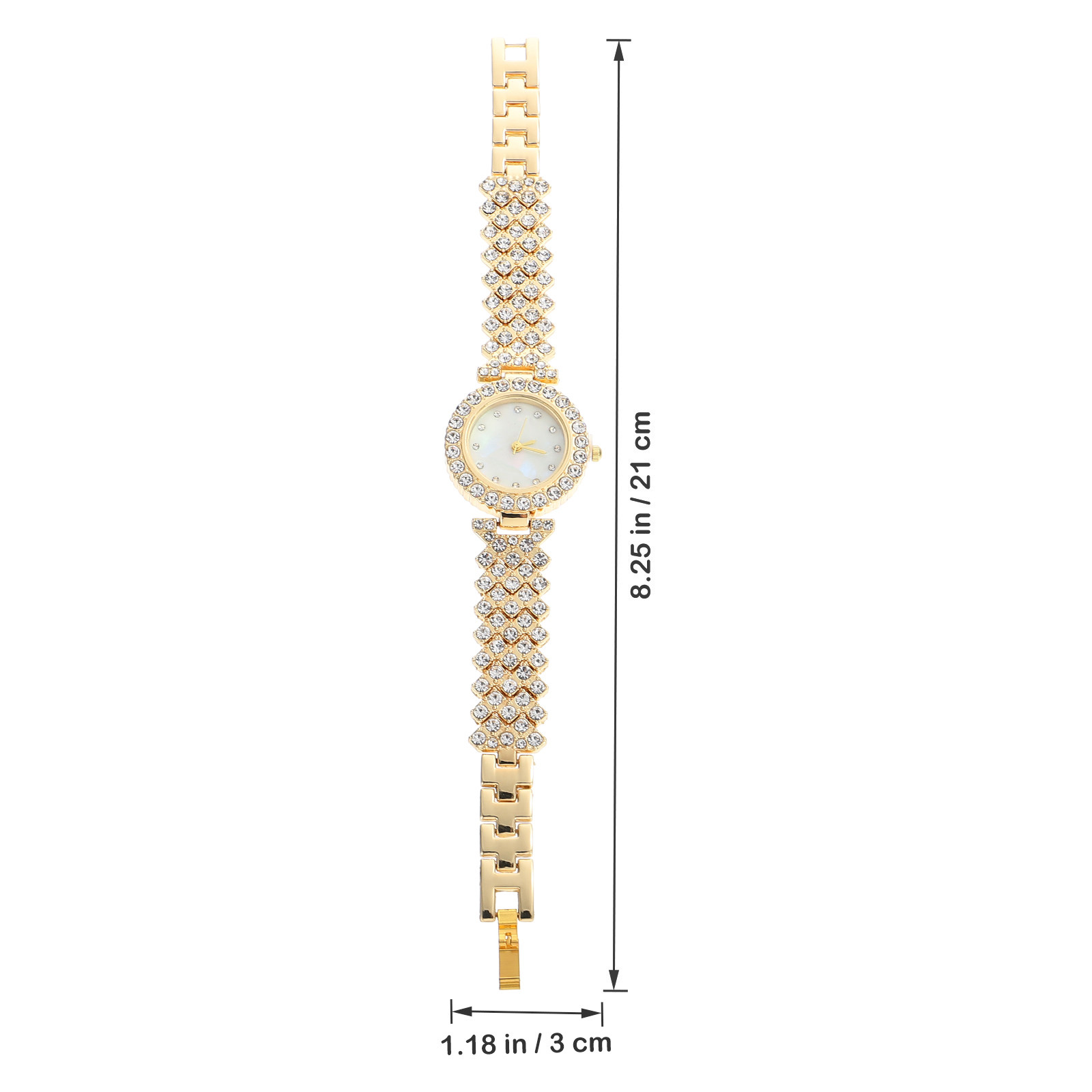 Shiny Golden Rhinestone Watch  - Women Formal Wear For Meeting ulasan dan harga