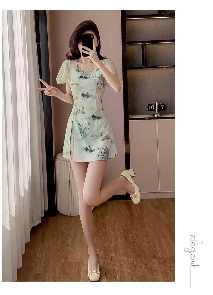 Summer Chinese Style Sweet Che - Women Formal Wear For Office ulasan dan harga