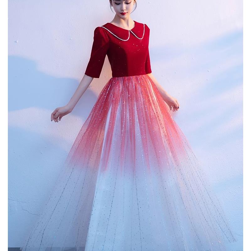 Ele Red Evening Gown for Women - Women Formal Wear For Meeting ulasan dan harga