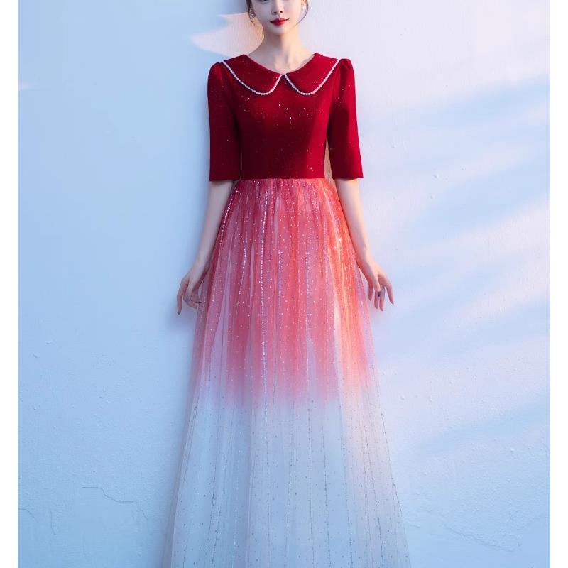 Ele Red Evening Gown for Women - Women Formal Wear For Meeting ulasan dan harga
