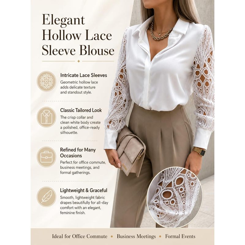 Women Button Down Satin Blouse - Women Formal Wear For Meeting ulasan dan harga